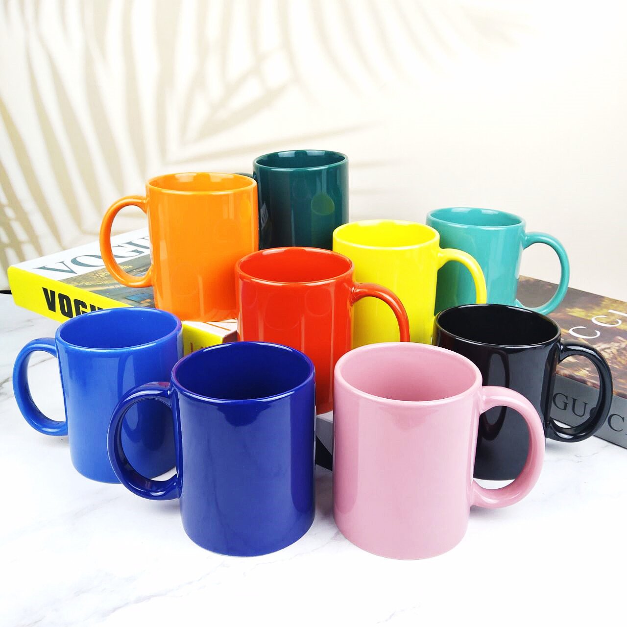 Colorful Straight sublimation Ceramic Mug 11oz glaze Ceramic Mug Printed Logo Mug