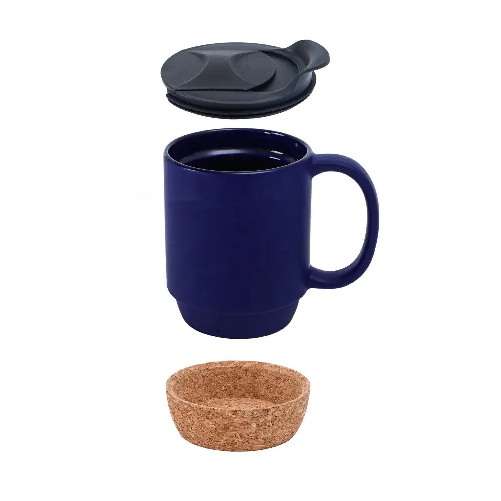 Wholesale Custom Logo Popular Blank Custom Ceramic Coffe Mug Cup With Cork And Splash Proof Lid