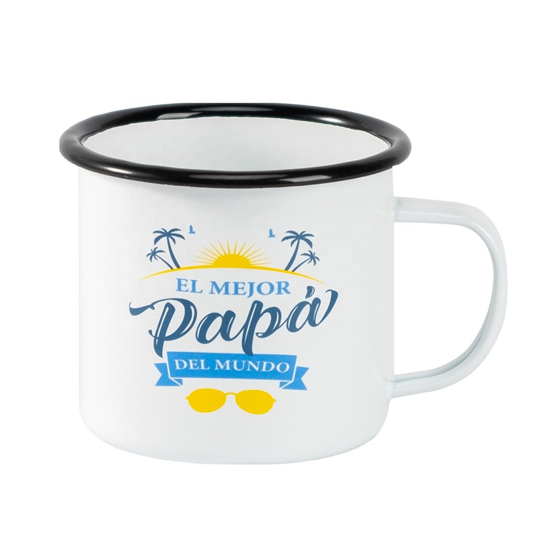 Vintage Souvenir Enamel Coffee Cup Enamelware Custom Enamel Camping Mug Retro Campfire Mug Wholesale