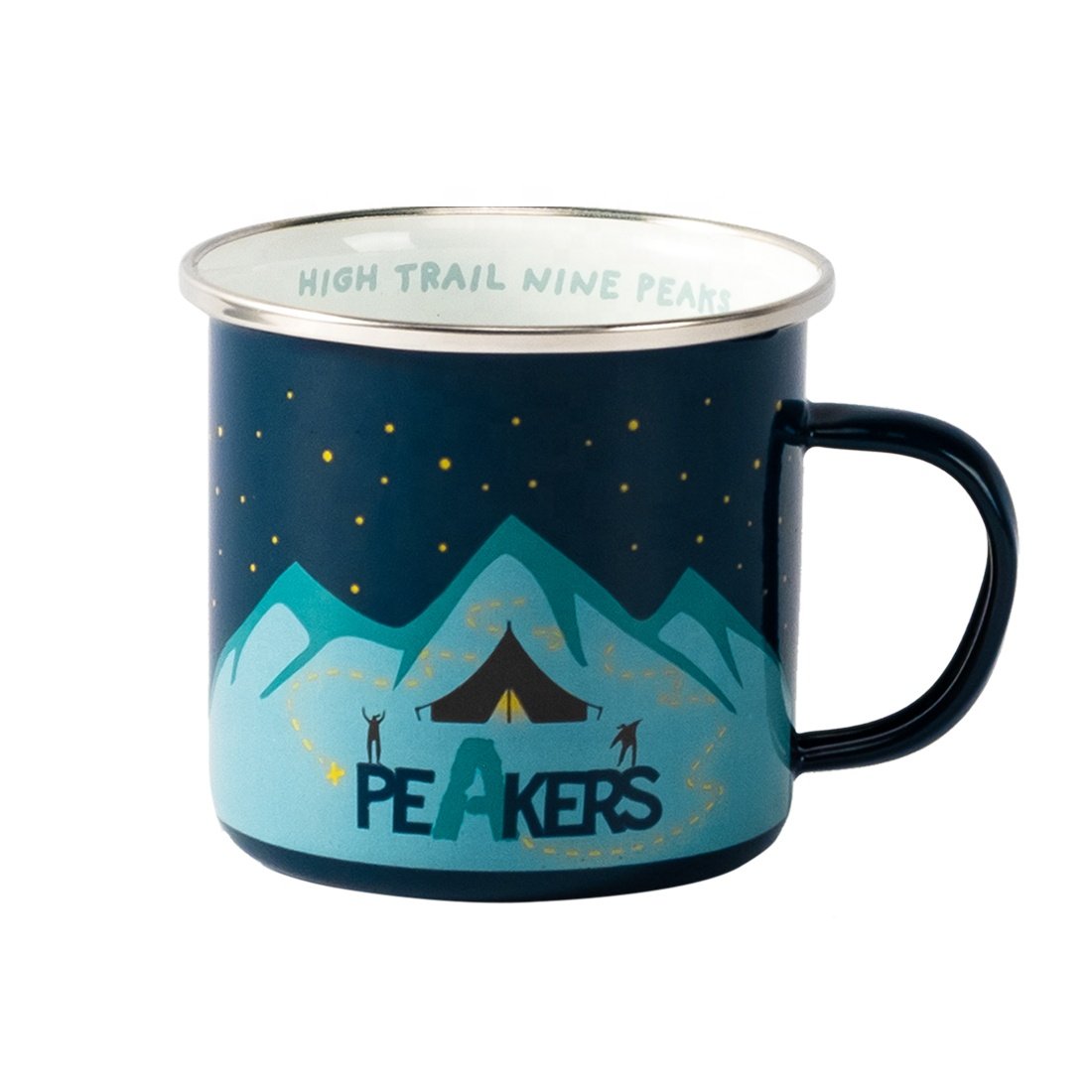 Vintage Souvenir Enamel Coffee Cup Enamelware Custom Enamel Camping Mug Retro Campfire Mug Wholesale