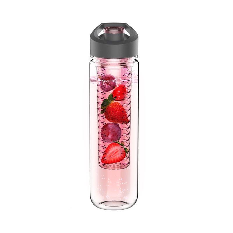 800ml 27oz Custom Logo Multiple Colors Tritan BPA Free Plastic Fruit Infuser Water Bottle