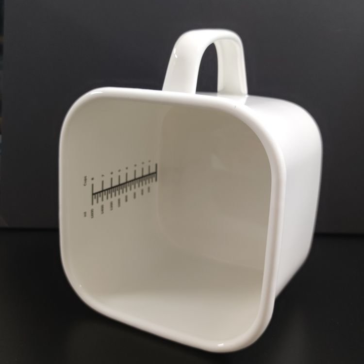 Large-capacity White Enamel Metal Steel Cup Kitchen Induction Cooker Gas Heating Square Instant Noodle Mug