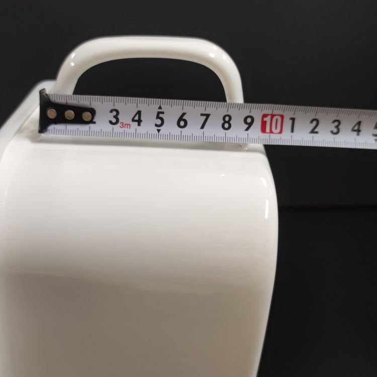 Large-capacity White Enamel Metal Steel Cup Kitchen Induction Cooker Gas Heating Square Instant Noodle Mug
