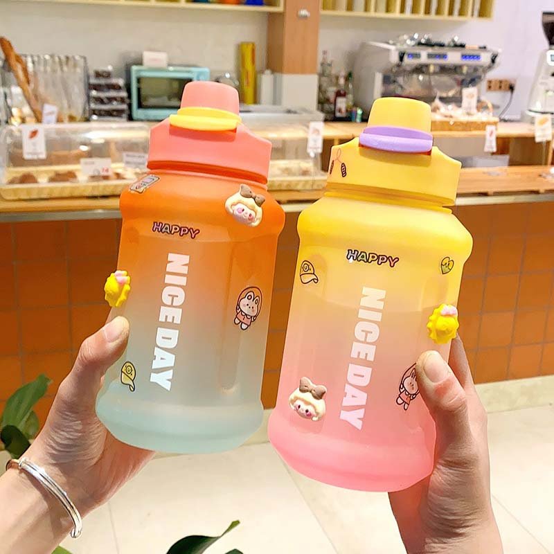 Water Bottle Portable Outdoor Picnic Casual 1500ml Big Capacity Sports Plastic Girl Women Water Bottle