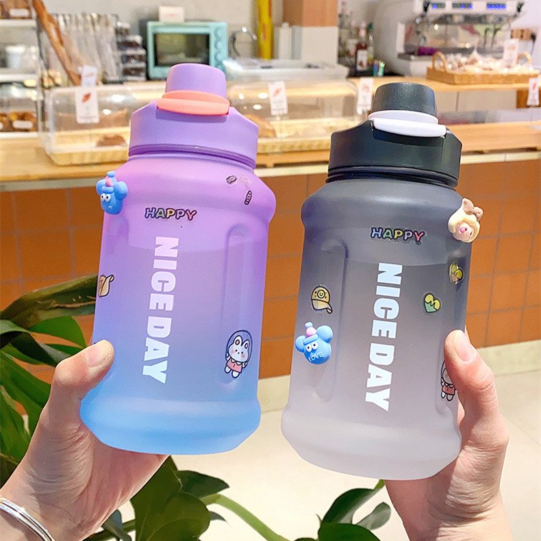 Water Bottle Portable Outdoor Picnic Casual 1500ml Big Capacity Sports Plastic Girl Women Water Bottle