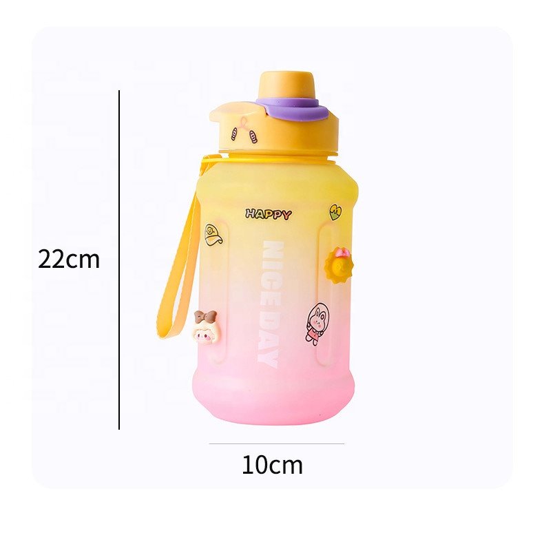 Water Bottle Portable Outdoor Picnic Casual 1500ml Big Capacity Sports Plastic Girl Women Water Bottle