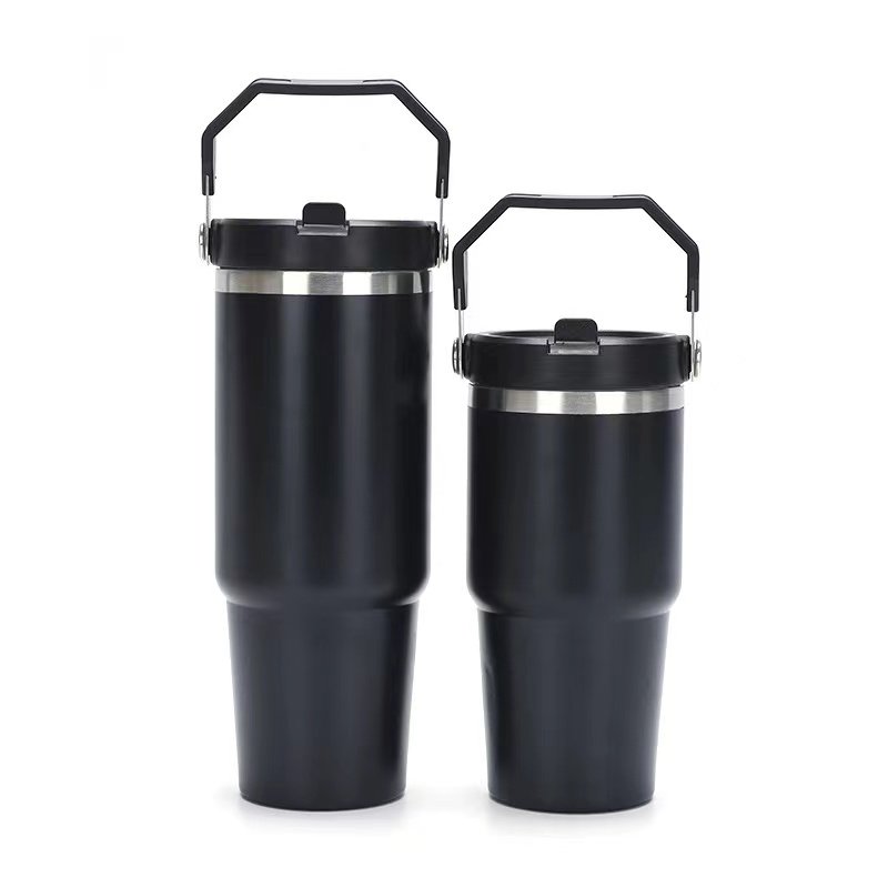 30oz Oversized Coffee Street Running BPA Free Warm Hot Stainless Steel Water bottle with Straw