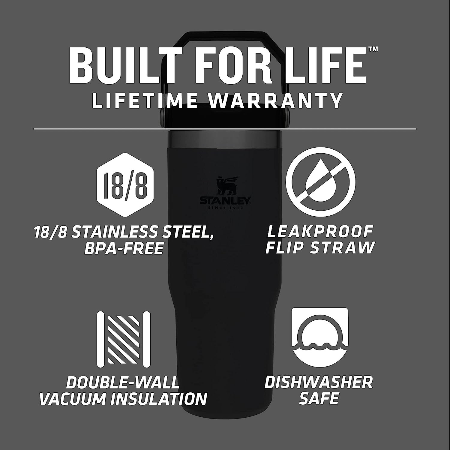 30oz Oversized Coffee Street Running BPA Free Warm Hot Stainless Steel Water bottle with Straw