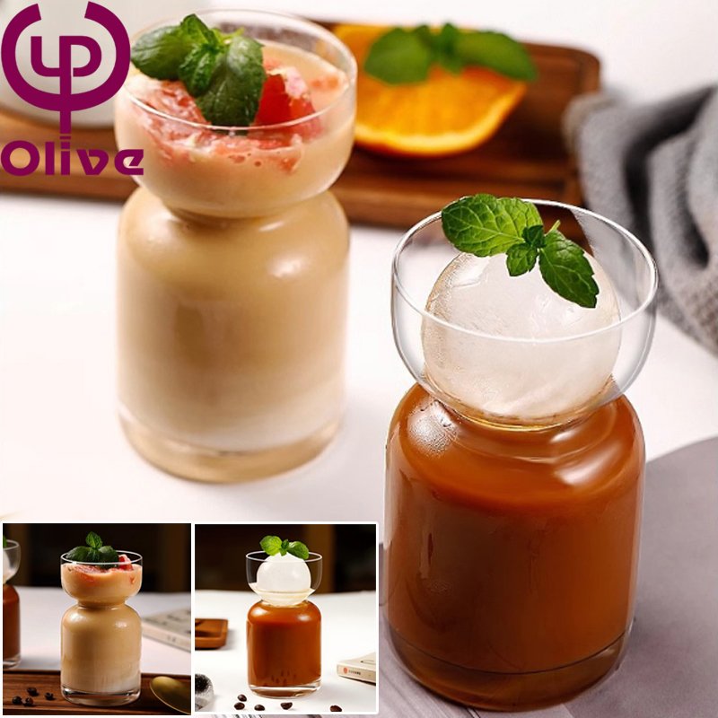 Hourglass Glass Coffee Cup Clear Juice Beverage Glass Tumbler Ice Cream Beer Whisky Cocktail Milk Tea Drinking Saturn Coffee Mug