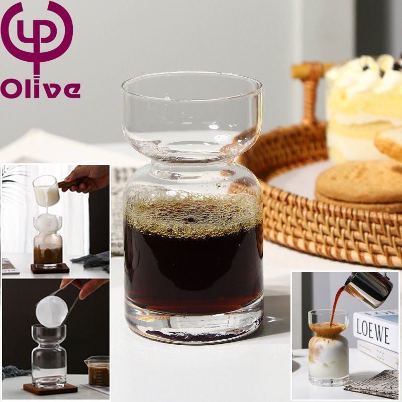 Hourglass Glass Coffee Cup Clear Juice Beverage Glass Tumbler Ice Cream Beer Whisky Cocktail Milk Tea Drinking Saturn Coffee Mug