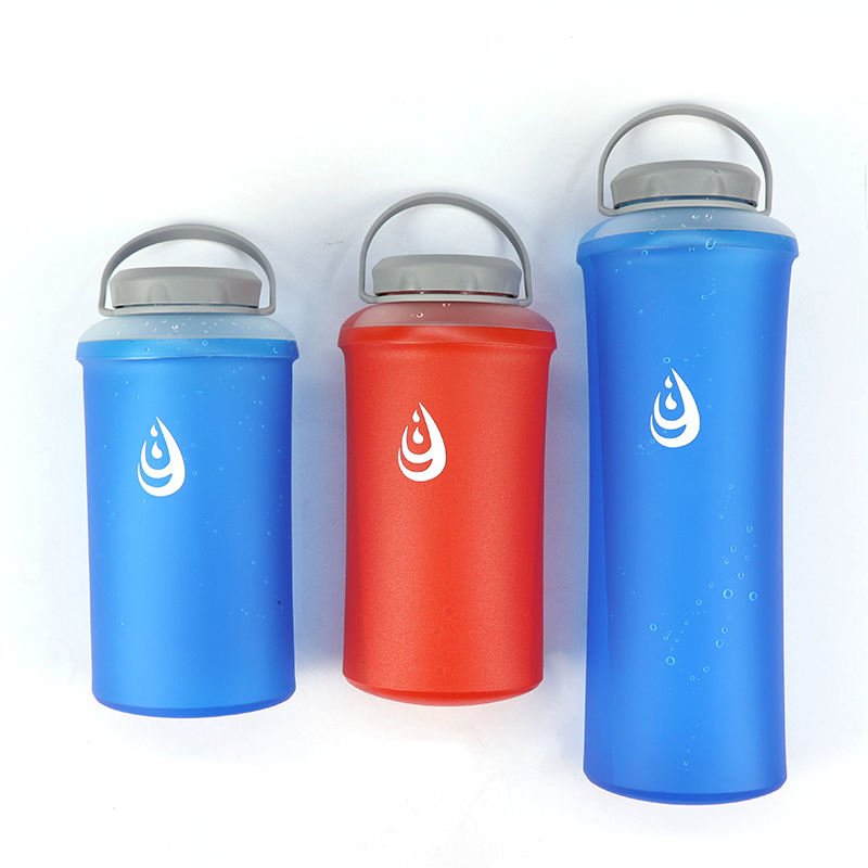 Oem/Odm Water Bottle Flask 1L 1.5L Tpu Eva Peva Drinking Running Foldable Collapsible Sport Bottle Soft Flask Water Bottles