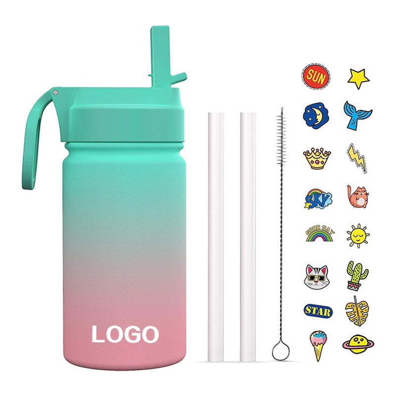 350ML Vacuum Insulated Bottle Stainless Steel Children kids water bottle bpa free With straw Lids