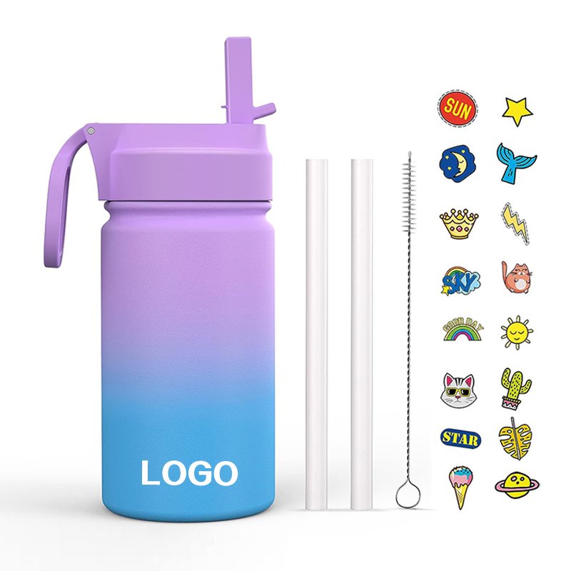 350ML Vacuum Insulated Bottle Stainless Steel Children kids water bottle bpa free With straw Lids