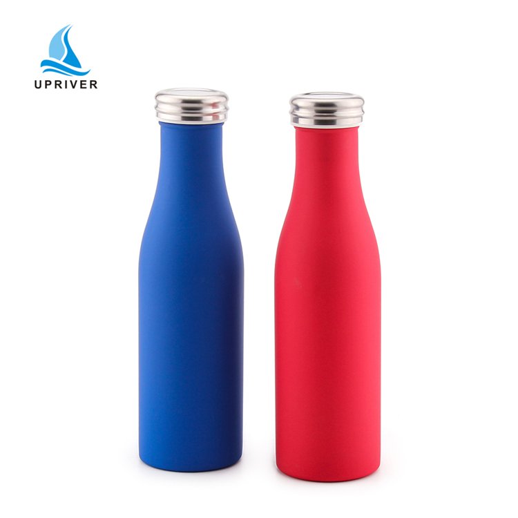 Flasks Water Bottle Cille 670ML Stainless Steel Double Wall Insulated Water Bottle Sports Flask Wide Mouth Travel Mug With Pow
