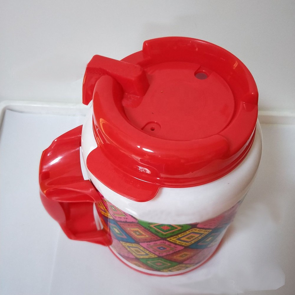 64OZ Thermo Mug Double Plastic Cup Custom Water Flask with Straw and Handle