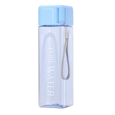 Eco-friendly BPA Free Fashion Water Drinking Clear Plastic Square Milk Carton Water Bottle with Hand Belt