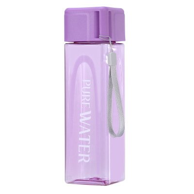Eco-friendly BPA Free Fashion Water Drinking Clear Plastic Square Milk Carton Water Bottle with Hand Belt