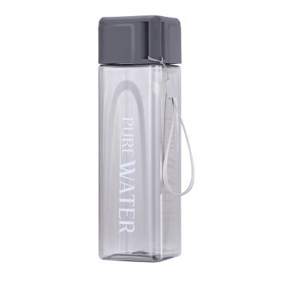Eco-friendly BPA Free Fashion Water Drinking Clear Plastic Square Milk Carton Water Bottle with Hand Belt