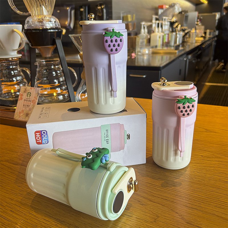 Custom Logo Travel Mug Double Wall 316 Stainless Steel Coffee Vacuum Flask Water Bottle with LED Temperature Display