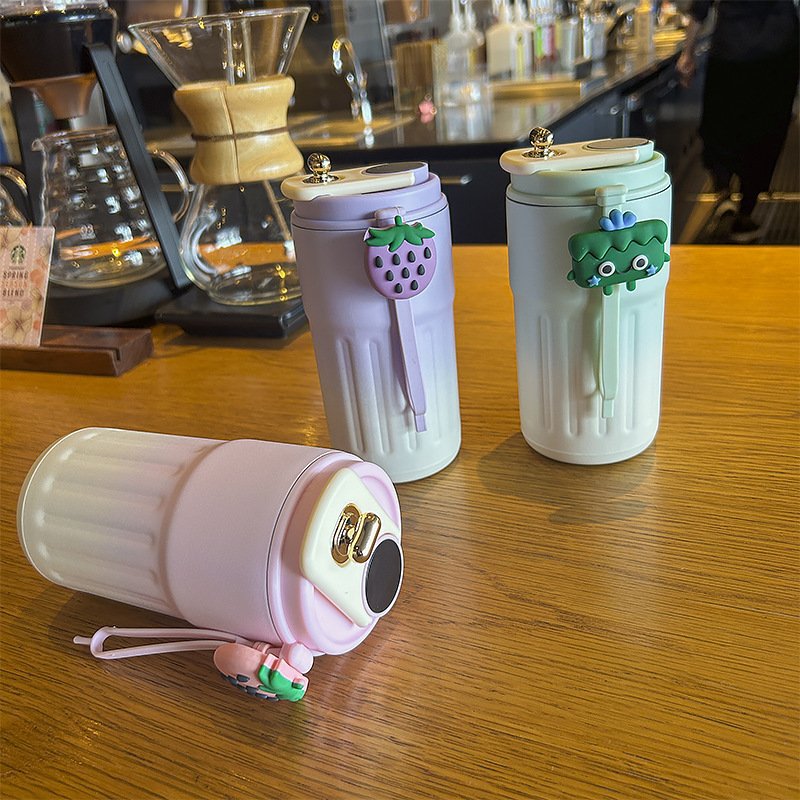 Custom Logo Travel Mug Double Wall 316 Stainless Steel Coffee Vacuum Flask Water Bottle with LED Temperature Display