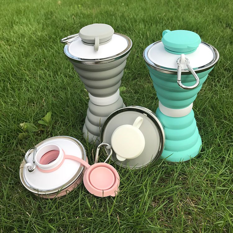Free sample Ecofriendly Sport Drinkware Shaker Protein Cycling Water Bottle Bpa Free Foldable Bottle Silicon Collapsible