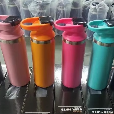 Sports Climbing Handle Straight Vacuum Tumbler Drink Water Bottle Stainless Steel Vacuum Flask
