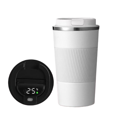 2024 Pink Stainless Steel Travel Coffee Mug With Temperature Display With Digital Temperature For Cafe Cup