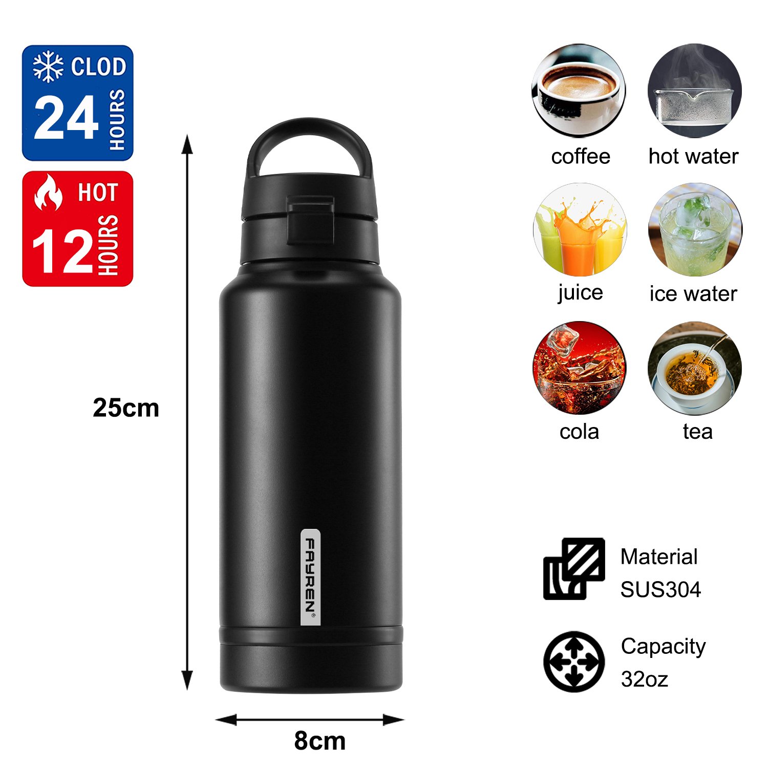 Wholesale Double Wall Insulated Stainless Steel 32oz Large Capacity Direct Vacuum Flasks & Thermoses with Bouncing cover