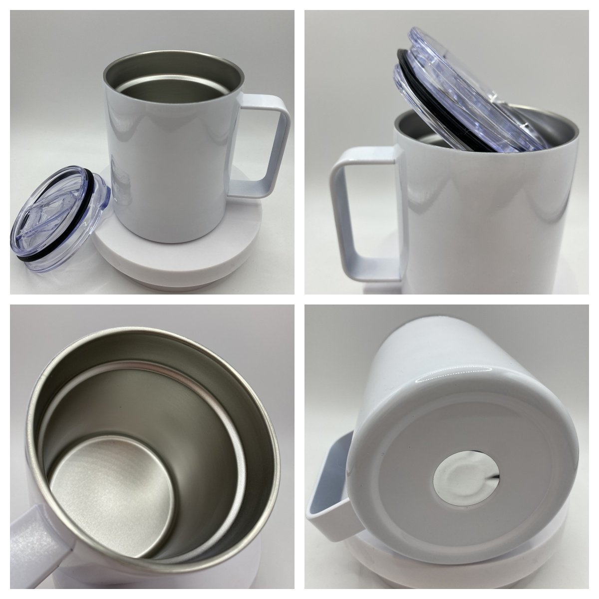 USA Warehouse 10oz 12oz Stainless Steel Double Walled Sublimation Blank Coffee Mug Vacuum Insulated lowball tumbler With Handle
