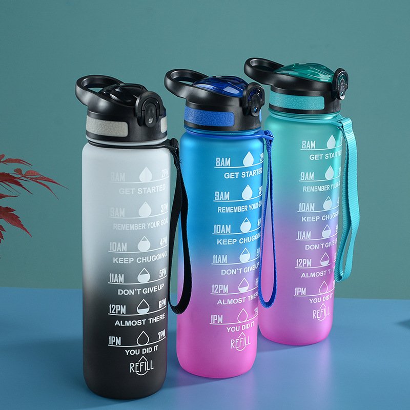 Wholesale Motivate Copper Hot Seller 1000ml 32oz Plastic Color Changing Sports Water Bottle with Straw Gym For Kids