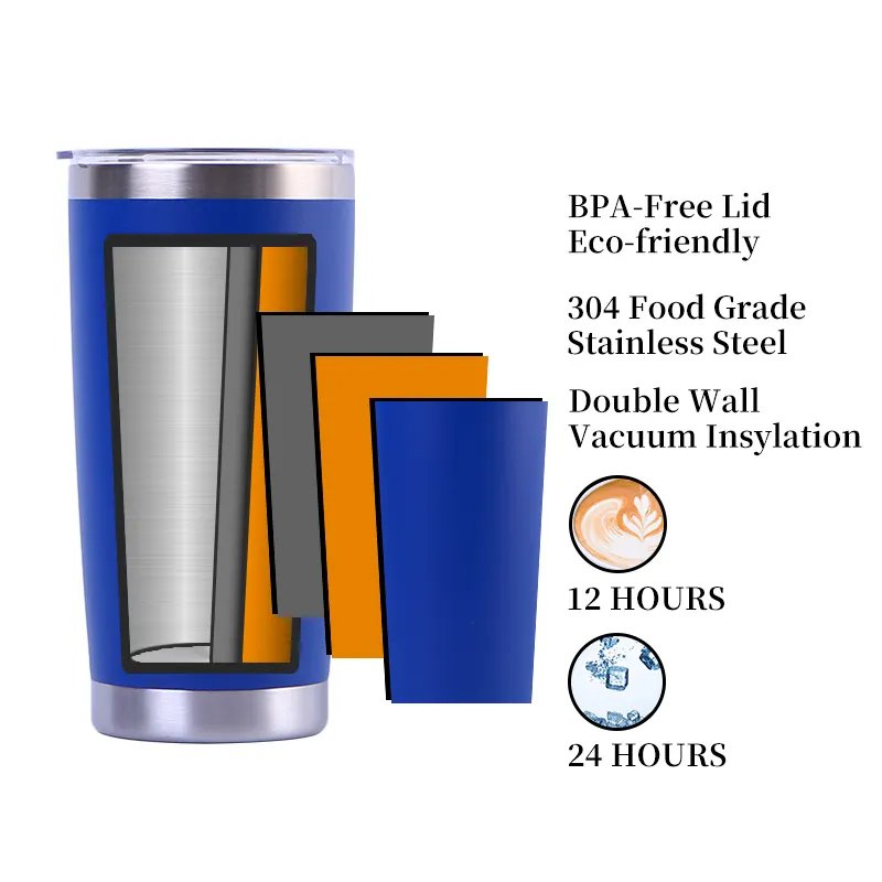 Custom White Blank Travel Winter Insulated Coffee Mug Tumbler Cups Sublimation Double Wall Stainless Steel 20oz Party Country
