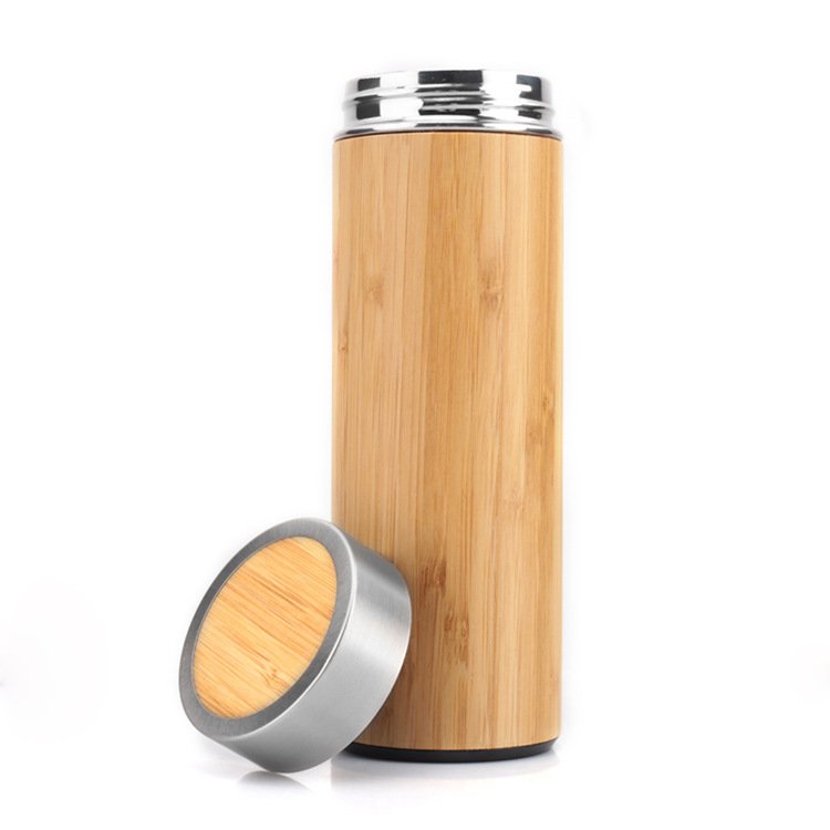 Hot selling novel design customized logo camping Bamboo Thermo Cup gift set Bottle Bamboo