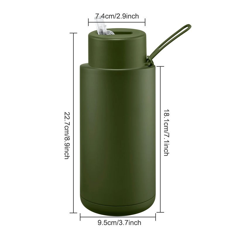 Custom logo ss 34oz Insulated vacuum flask ceramic lined reusable stainless steel ss water bottles