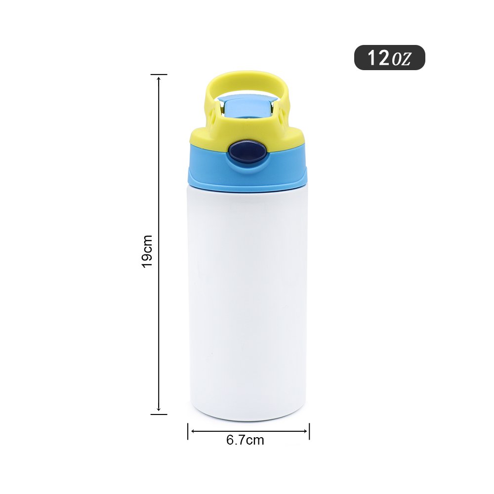Factory direct sell 12oz straight sublimation kids bottle flip top lids tumbler with straw for kids