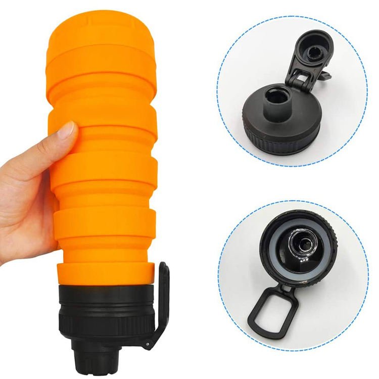 Hot sale Silicone Folding Water Bottle Collapsible Coffee Mug Tea Cup For Outdoor Sports Easy Carry
