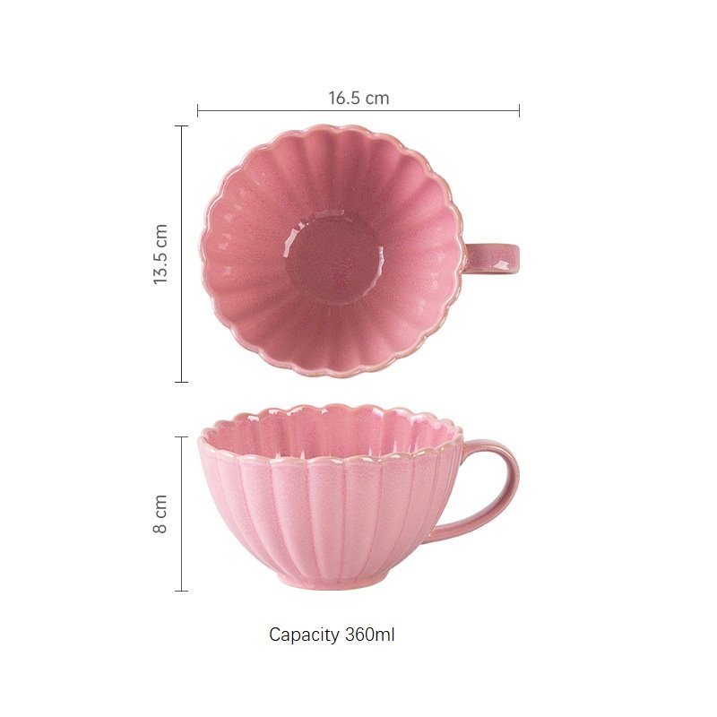 Flea market stoneware reactive glazed coffee cup shell shaped milk mug