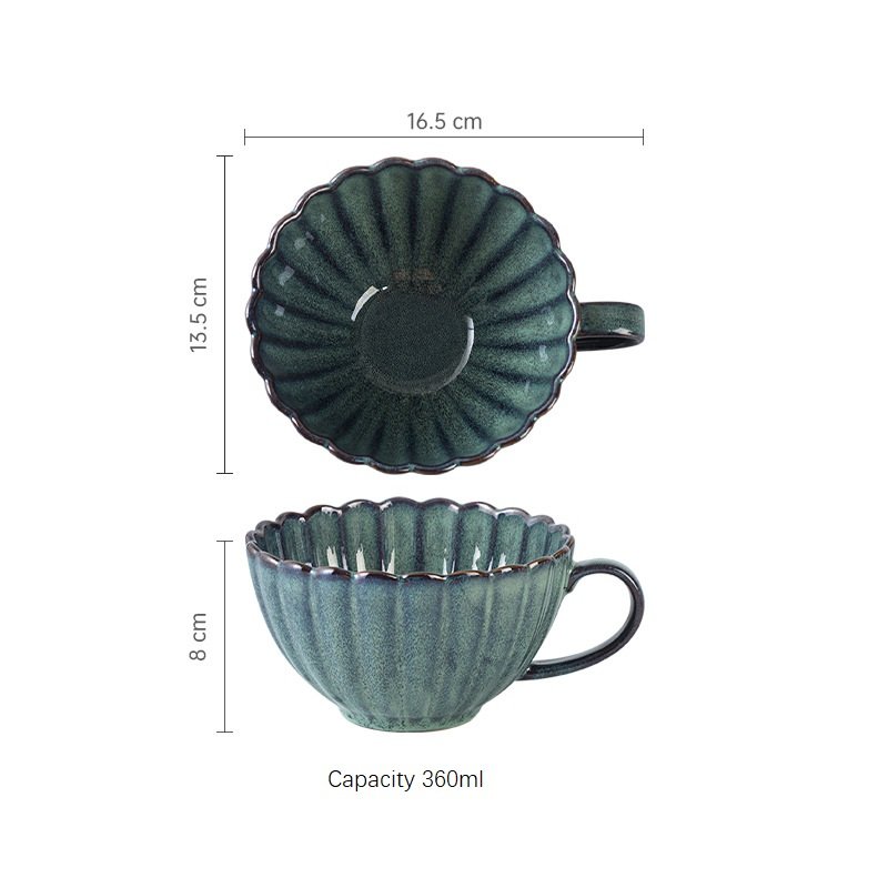 Flea market stoneware reactive glazed coffee cup shell shaped milk mug