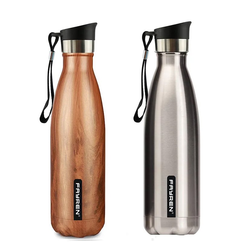 Customized Fashion Double Wall Vacuum Flasks Insulated Running Water Bottles for Camping Stainless Steel Travel CLASSIC