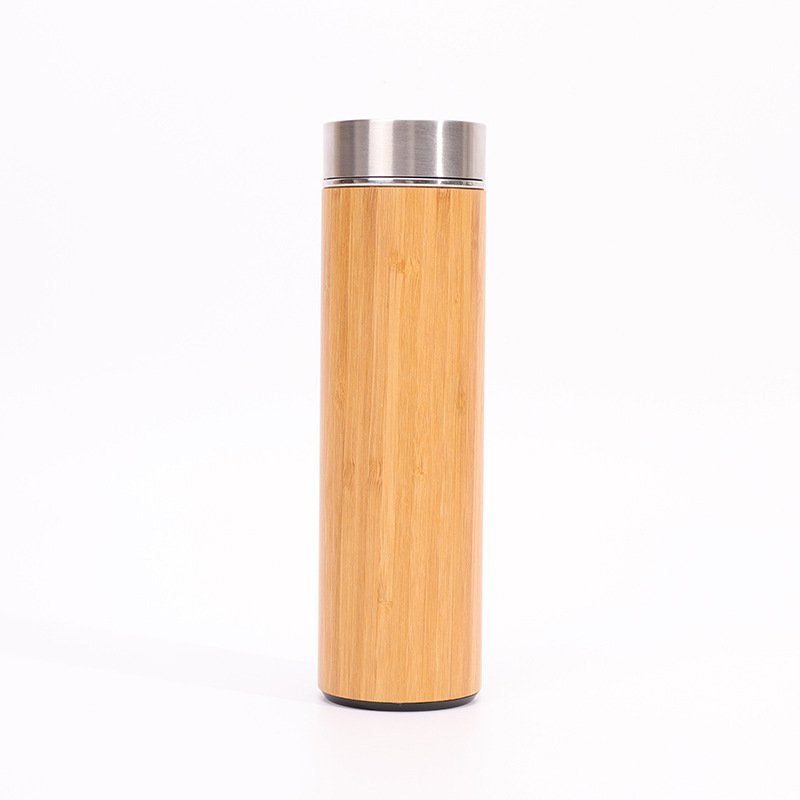 2024 hot sale Wood Travel Insulated Coffee Cup Stainless Steel Bamboo Mug With Lid Cool Coffee Mugs