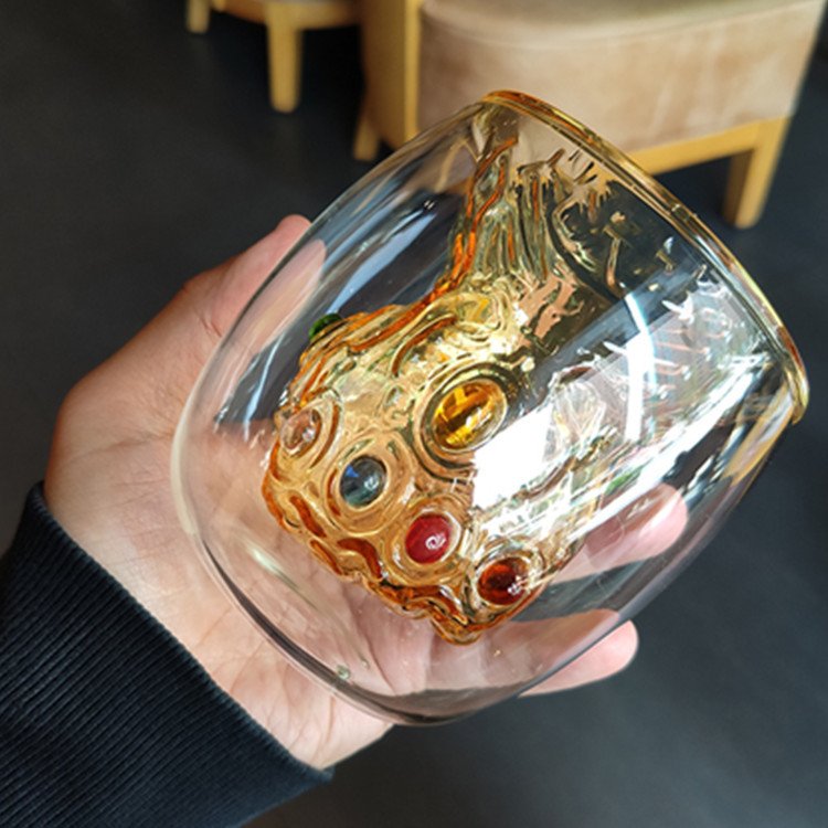 Thanos Infinity Gauntlet Heat-resistant Double Wall Glass Cup for Milk Coffee Mug Tea Whiskey