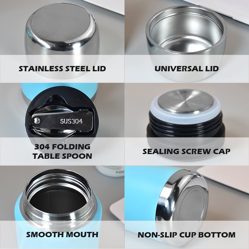 Customized 500ML 750ML Colorful Stainless Steel Double Wall Food Vacuum Flask Thermo 12-24 Hours Vacuum Lunch Box Thermo