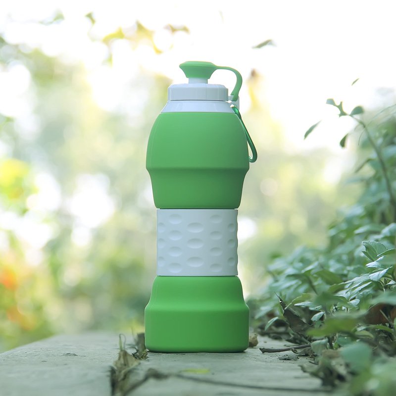 Portable Collapsible Water Bottle ,Custom Printed BPA Free Folding Bottles Running Gym Silicone Collapsible Water Bottles