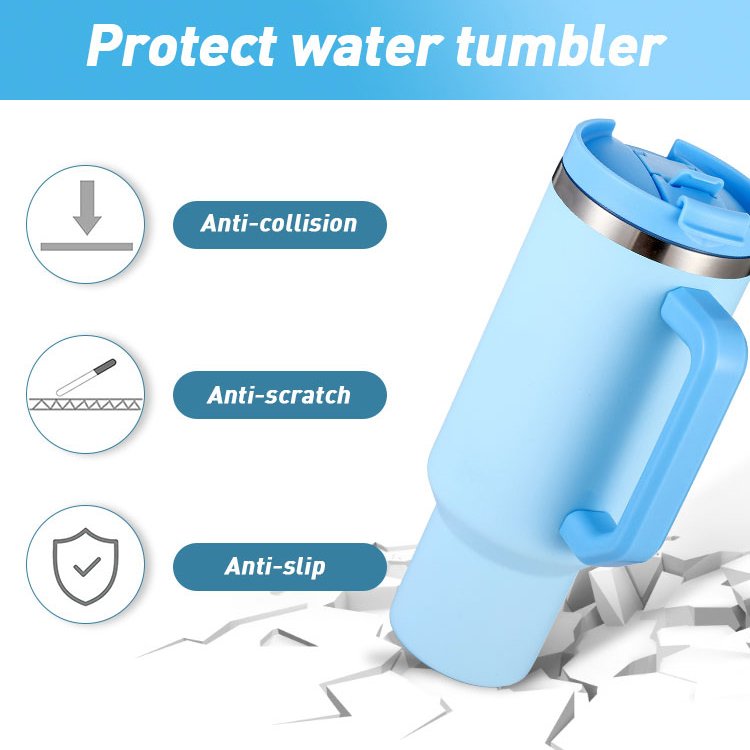 40 oz Tumbler with Handle and Straw Lid | Insulated Cup Reusable Stainless Steel Water Bottle Travel Mug Cupholder Friendly