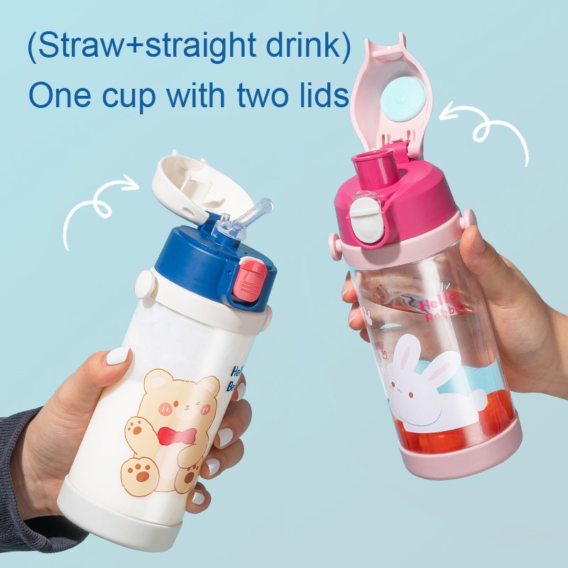 Wholesale Lovely Cartoon Kids Water Bottle Tritan BPA Free Plastic Water Bottles With Strap