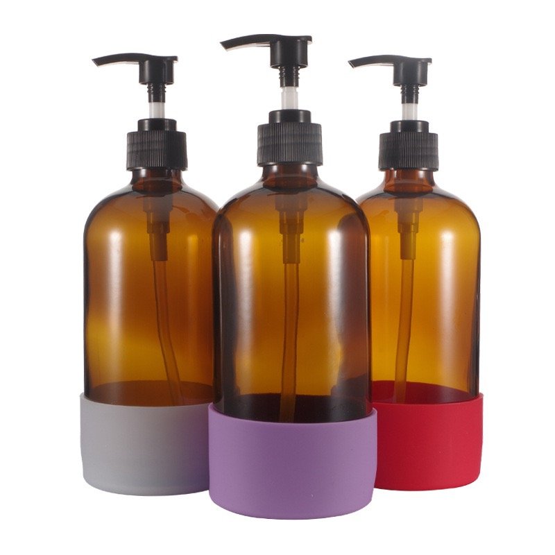 500ml Glass Spray Bottle Vacuum Flask Sport Water Bottles Boots Bottom Sleeve Silicone Bottles Protective Cover Case