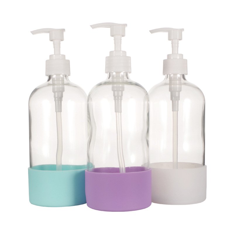 500ml Glass Spray Bottle Vacuum Flask Sport Water Bottles Boots Bottom Sleeve Silicone Bottles Protective Cover Case