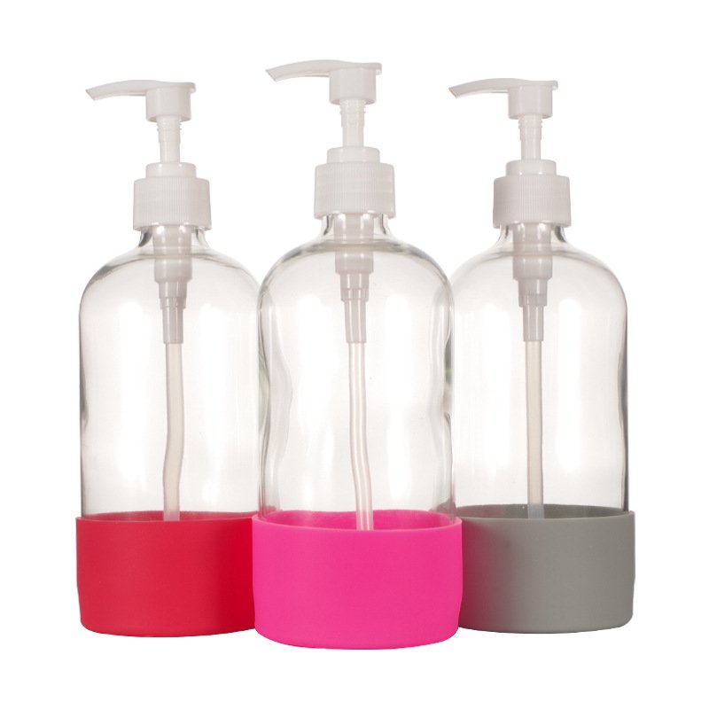 500ml Glass Spray Bottle Vacuum Flask Sport Water Bottles Boots Bottom Sleeve Silicone Bottles Protective Cover Case