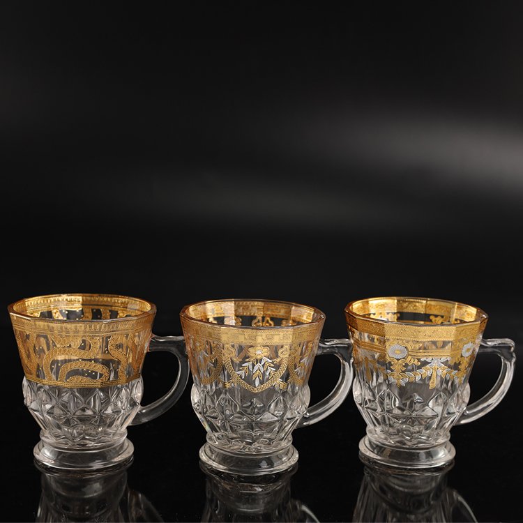 High Quality 180ml Espresso New handmade decal Glass Teacup sets Coffee Mugs