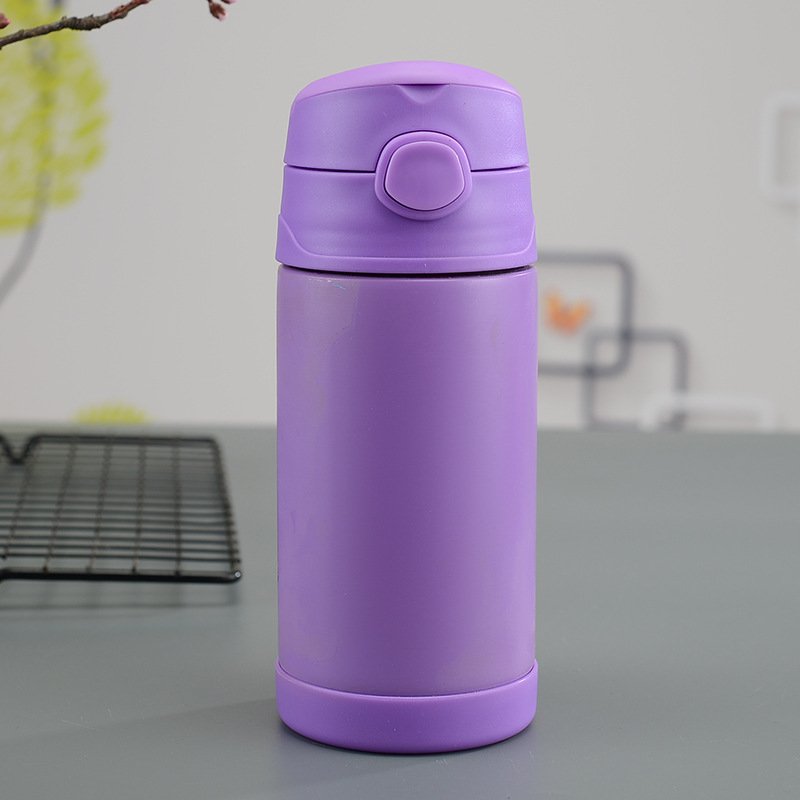 Customized Children Sublimation Blanks Sippy Cups 350ML 400ML Double Wall Straight Flip Top Kids Water Bottles