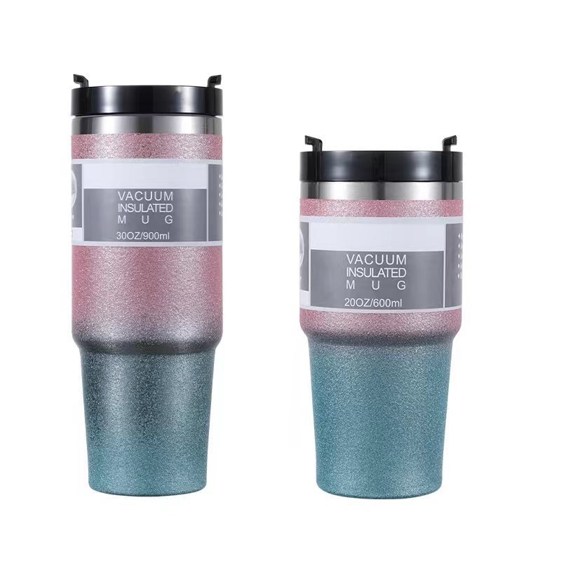 double wall stainless steel tumbler with straw sport water bottle insulated 30oz